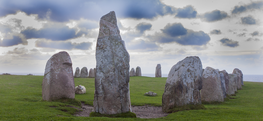 Skane, Malme, Ale's Stones, Ale akmeņi, Akmeņu krāvums, Zviedrija, Vikingi, Zviedrijas Dienvidi