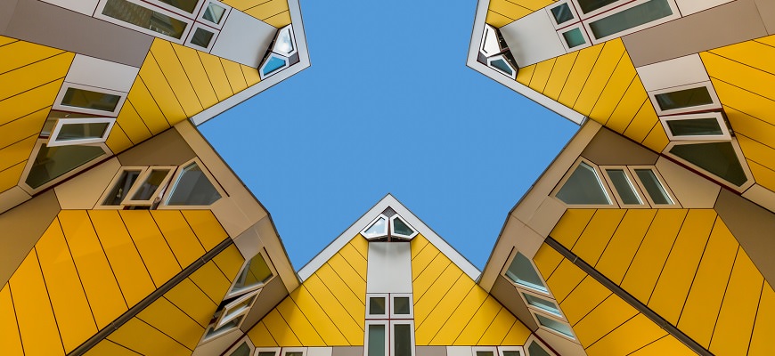Roterdama, Nīderlande, Holande, Cubic Houses, Kubu mājas, Kubiku mājas